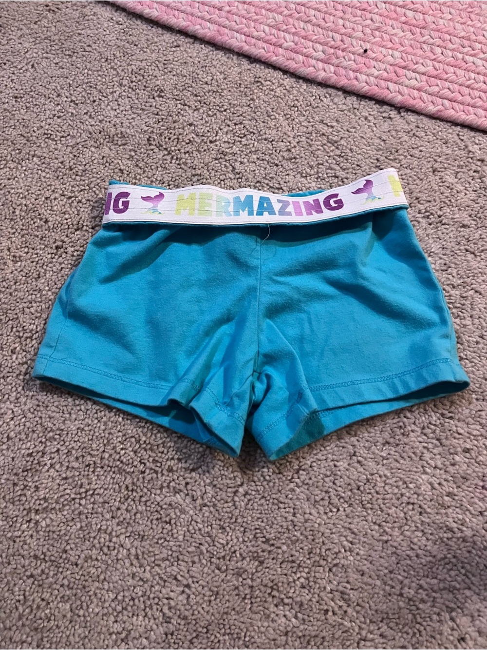 Mermazing Blue Girls' Active Shorts